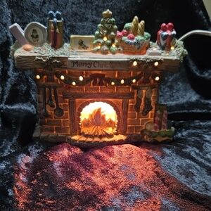 Vintage St. Nicholas Square Hand Painted Porcelain Fireplace